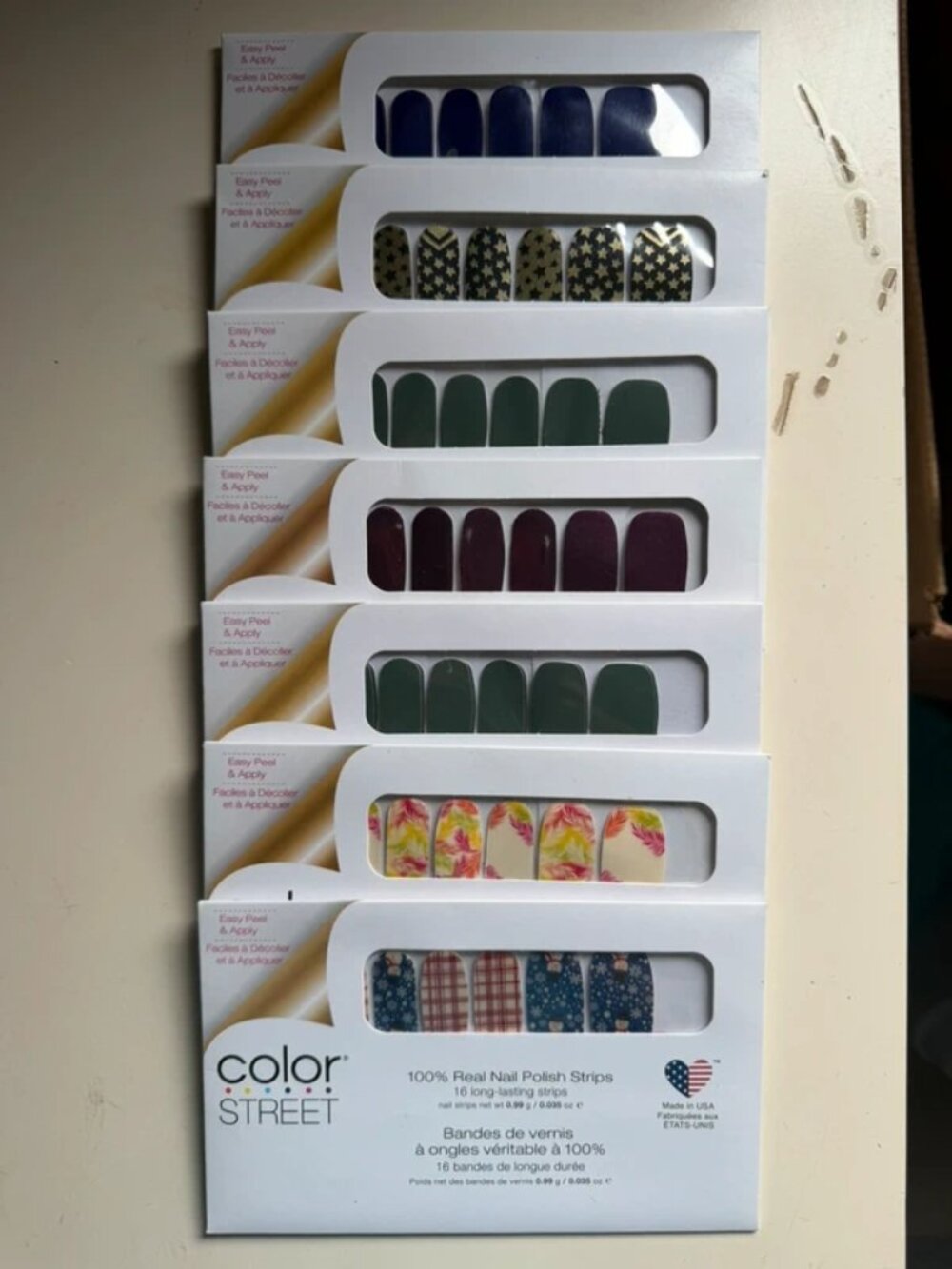 Set of 7 Color street nail strips